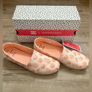 TOMS x Paper Source Limited Edition “Just Peachy” Women’s Alpargata Slip-ons